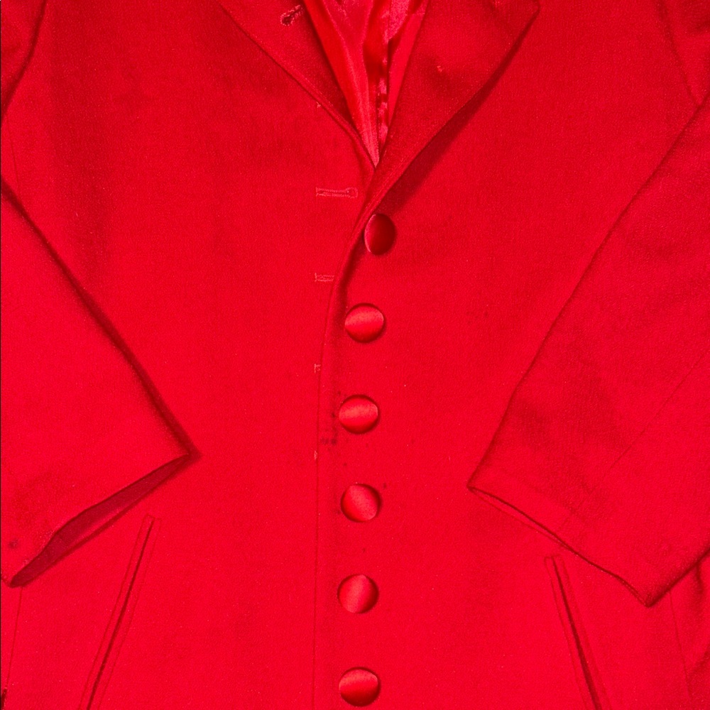Vintage Christian Dior Women's Red Lined Mini Trench Coat - Picture 3 of 5